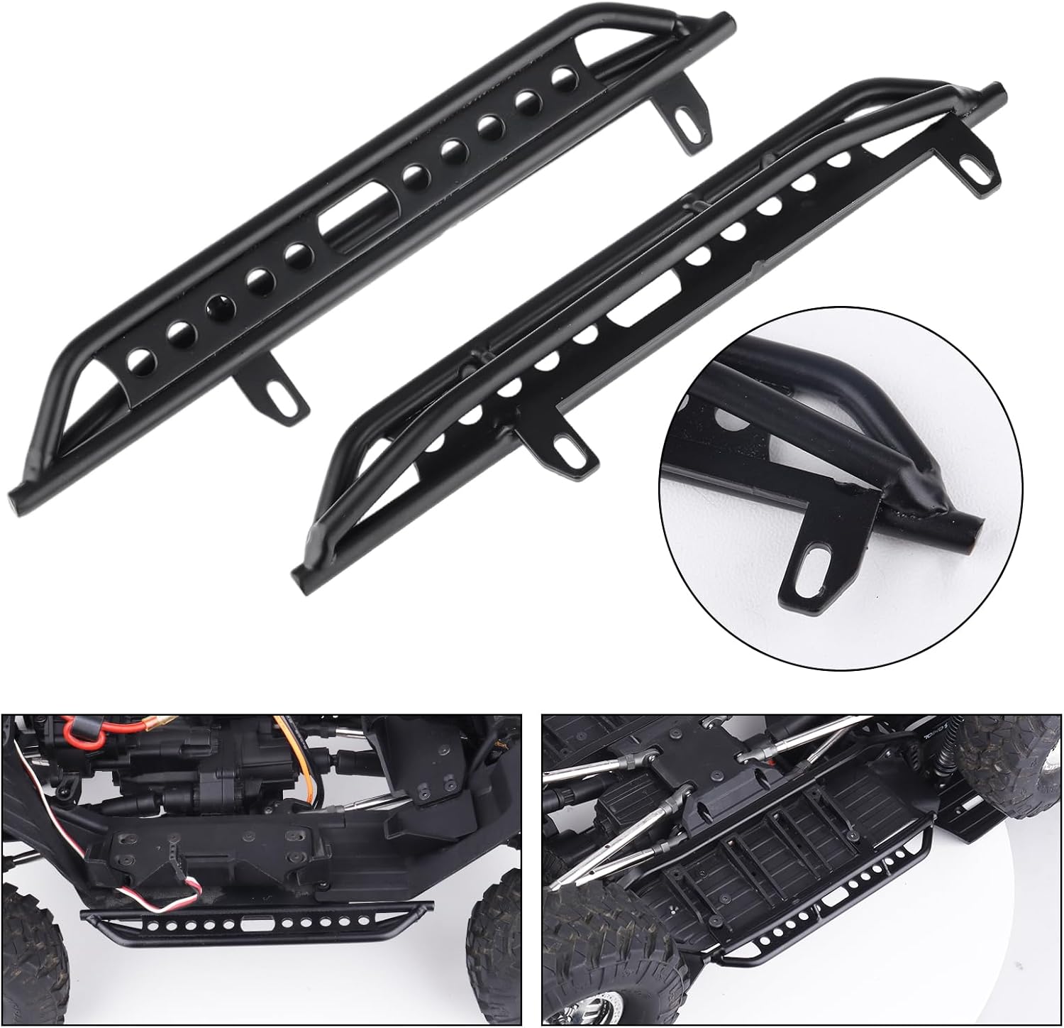 Metal RC Crawler Pedals RC Side Board RC Steps Plate Rock Sliders for Axial SCX10 III AXI03007