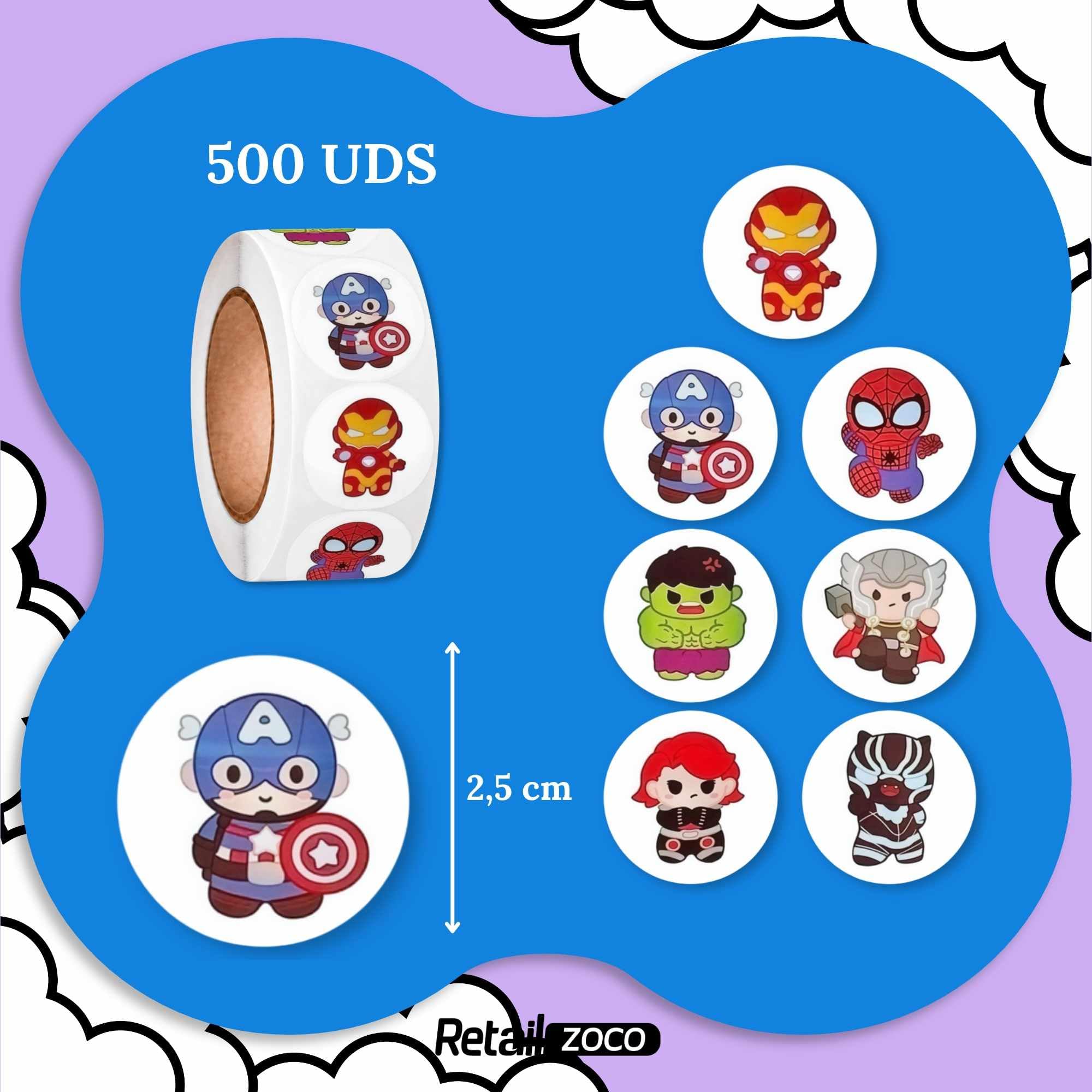 Pegatinas de Comics y Superheroes para Niños, superhero stickers, 1 Unidad - imagen 5