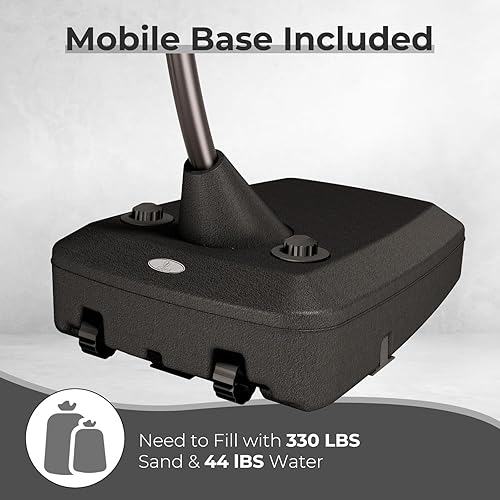 Miniatura 3 de Grand patio Sombrilla Cantilever de 11 pies con Base para Exteriores, Sombrilla Grande Redonda de Aluminio Descentrada para Patio, Jardín, Patio