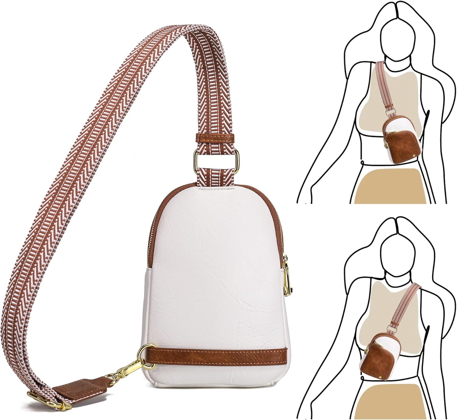 Haytijoe RFID Anti-Theft Sling Bag for Women, Small Crossbody Travel Purse with Locking Zippers, Lightweight Everyday Bag - Image 6