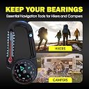 SnowlyPEAK Mini Compass Thermometer Keychain – Clip-On Carabiner for Hiking, Camping, Backpacking, Survival & Scout Gear – Lightweight Outdoor Tool for Quick Direction & Temperature Check gallery image