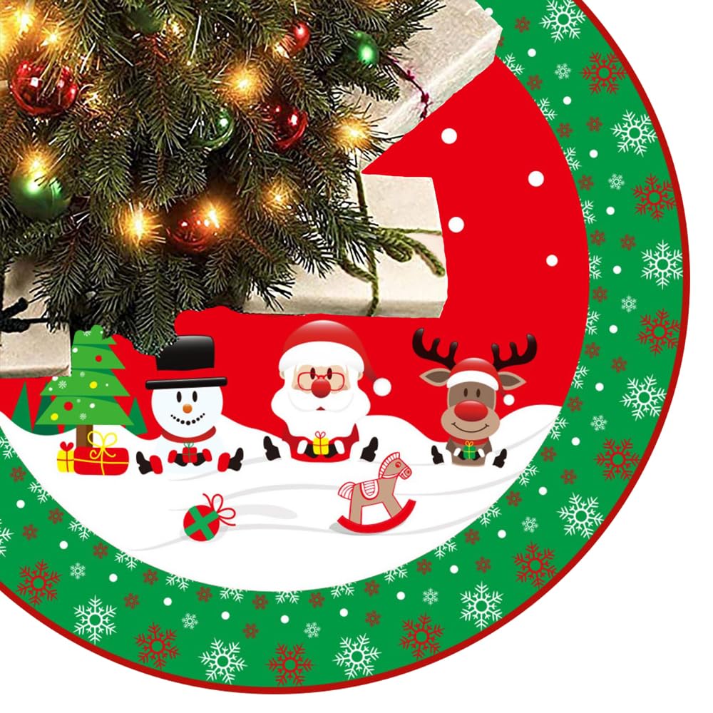 Christmas Tree Skirt 48 Inches Large Christmas Decor Mat, Tree Skirts Mats, Tree Decorations for Decor Holiday Party Indoor Outdoor