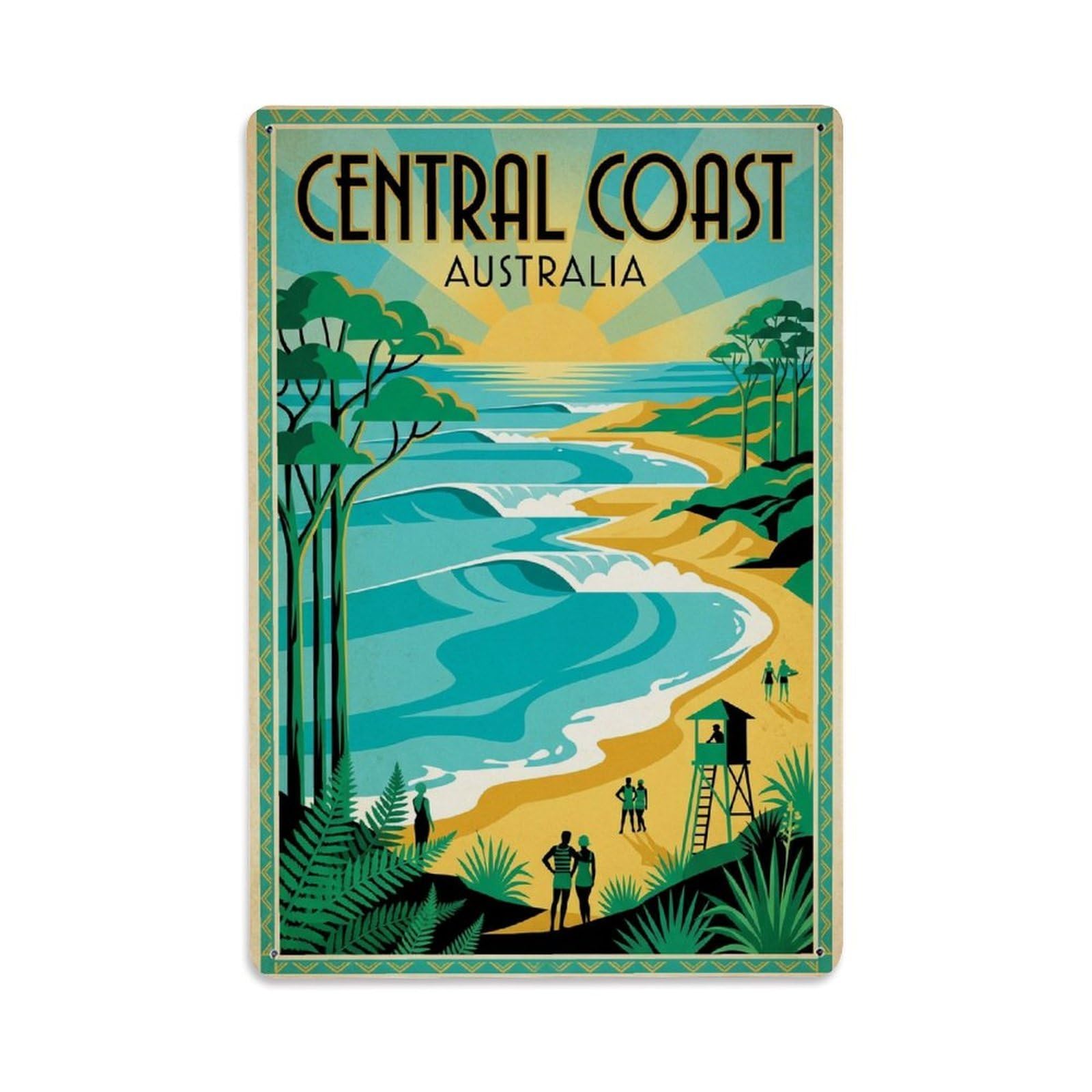 Metal Tin Sign Australia Central Coast Retro Travel