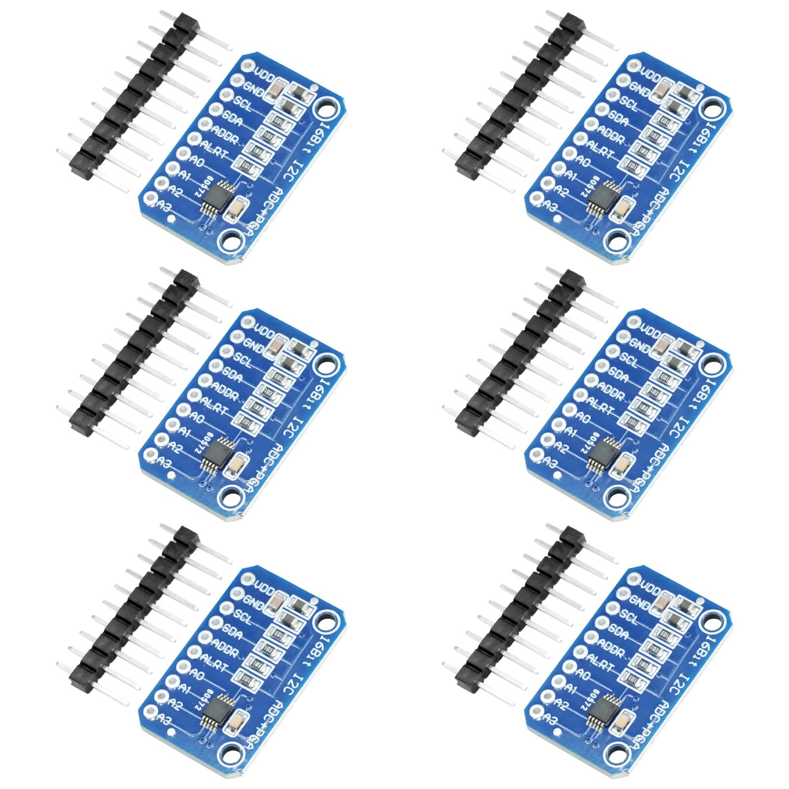 6PCS 16 bit 4 canali I2C IIC ADC PGA analogico digitale convertitore,analogico-digitale Modulo scheda di sviluppo con amplificatore a guadagno programmabile scheda di sviluppo del convertitore