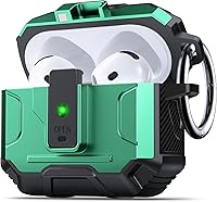 Vista 24 de DASFOND Armor - Funda rígida para auriculares Airpods Pro, grado militar, protección completa, a prueba de golpes, soporte de carga inalámbrica