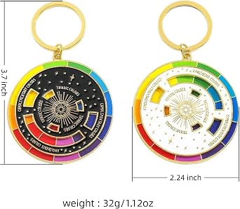 2pcs Color Wheel for The Artist Color Fidget Wheel Keychain Rotating Colorful Rotatable Colorful Carousel Keychain
