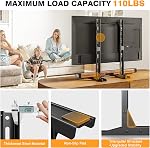 5Rcom Universal TV Stand for 20-75 inch TVs, Tabletop TV Base with Height Adjustment, Holds up to 110lbs, Max VESA 800x600mm, for LCD LED Flat Screen TVs with Wide Stability Base