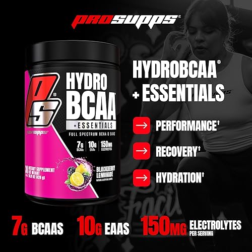 Miniatura 8 de ProSupps HydroBCAA BCAAEAA Matriz de espectro completo, 0.25 oz de BCAA, 0.11 oz de EAAS, 0.00 oz de azúcar, 0.00 oz de carbohidratos, (30