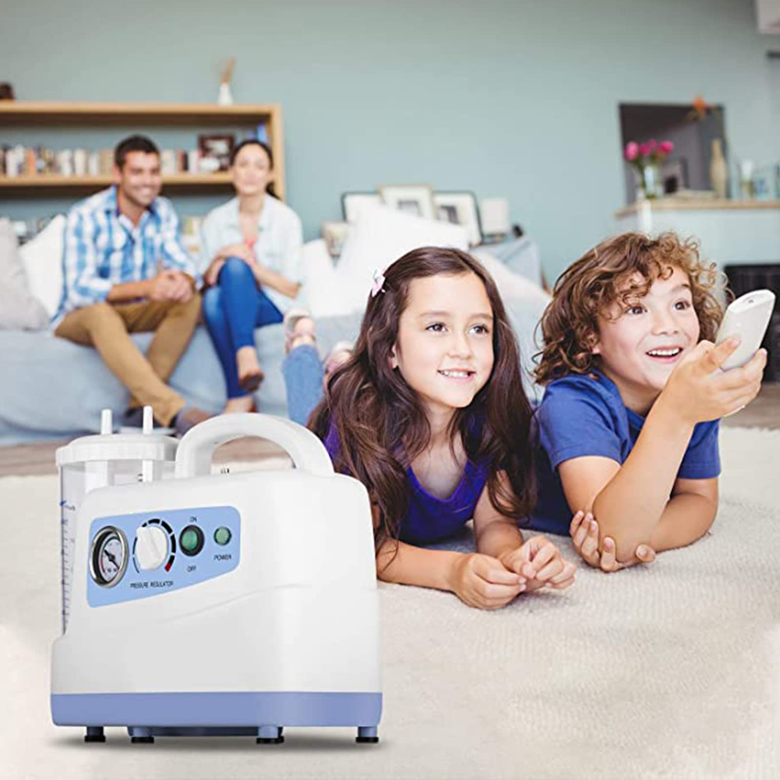 Succión automática de flemas, máquina de succión de secreción de moco, Bomba de succión de Garganta para Adultos con Herramienta de Limpieza de Botellas de Agua de 1000 Ml