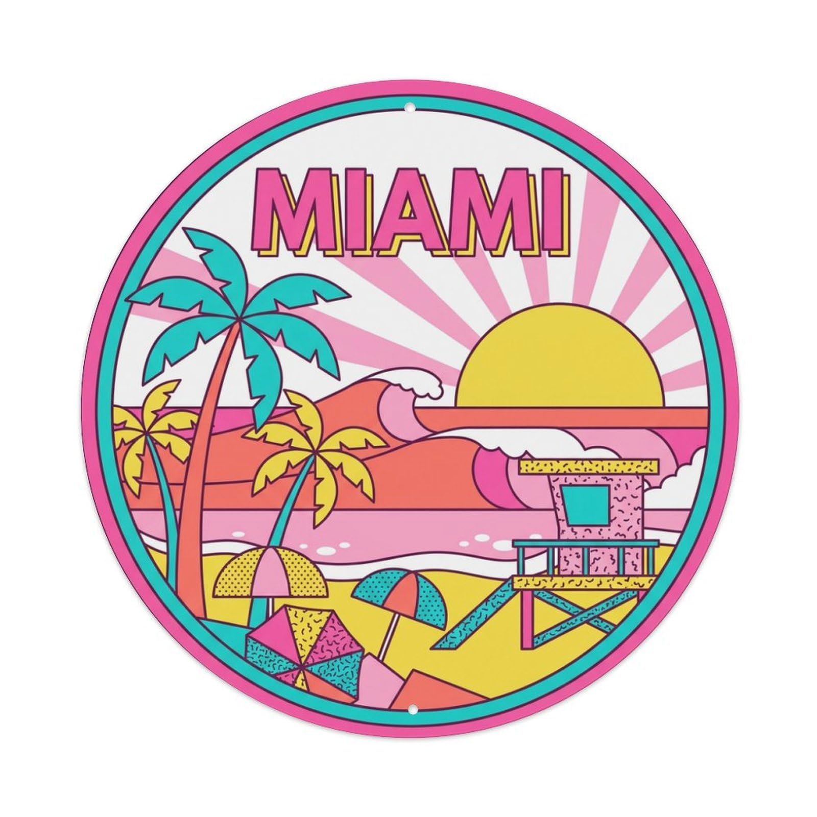 Retro USA Travel Miami Metal Tin Sign