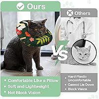 Vista 5 de Cat Cone Collar Soft Cat Cone Adjustable Cat Cones to Stop Licking Cute Cat Recovery Collar Waterproof Cone for Cat After Surgery with Drawstring