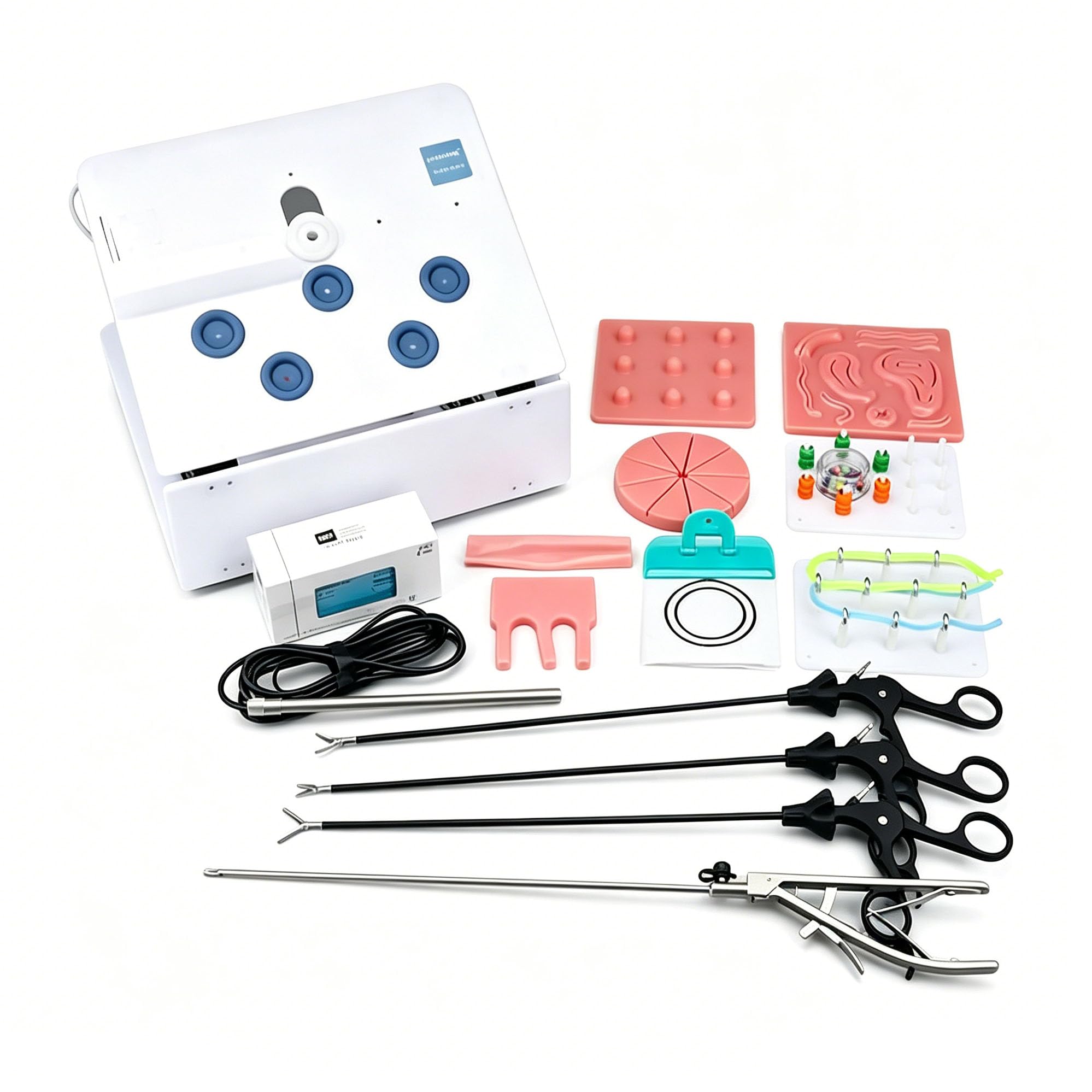 Kit de Entrenamiento Simulado Laparoscópico | Juego Completo de Entrenamiento de Cirugía Incluye Instrumentos y Accesorios-para médicos y Estudiantes（Endoscopio de 0°）