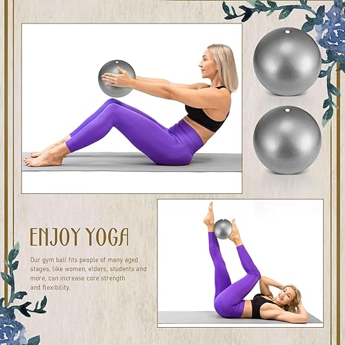 Miniatura 7 de Hungdao 12 piezas de mini pelota de ejercicio de pilates de 9 pulgadas para yoga, aula, entrenamiento, bola de núcleo, bola de barra para