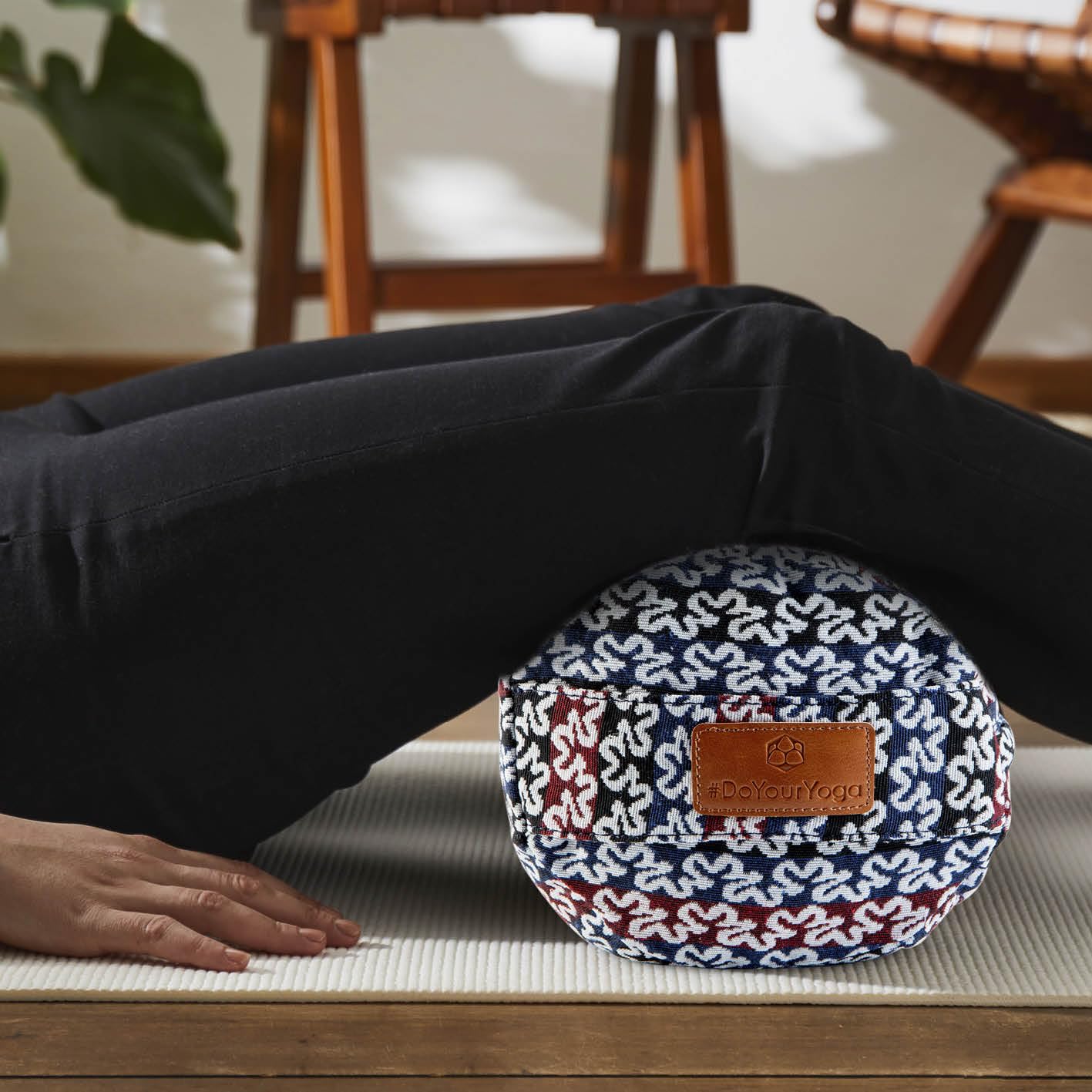 Bolster Yoga Rodillo Krishna Yin Yoga 68 x 22 cm Relleno Espelta Orgánica Cubierta Algodón Lavable Cojín Zafu Yoga Rodilla Rulo Pilates