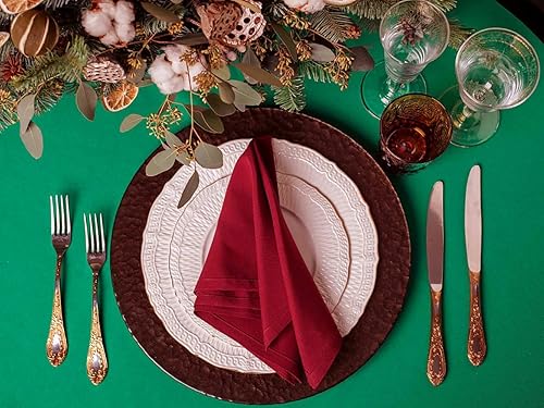 Miniatura 7 de Juego de 6 servilletas de tela roja, servilletas de tela gruesa de 18 x 18 pulgadas, servilletas de cena 100% algodón, decoraciones de mesa de