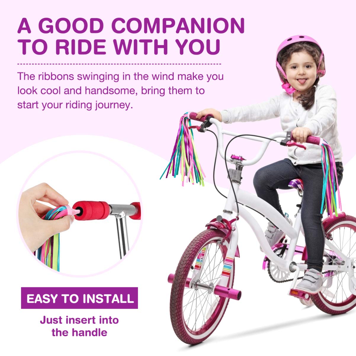 Colorful Bike Streamers for Kids - Add Fun to Their Ride -3 Colorful Bike Streamers for Kids - Add Fun to Their Ride -3