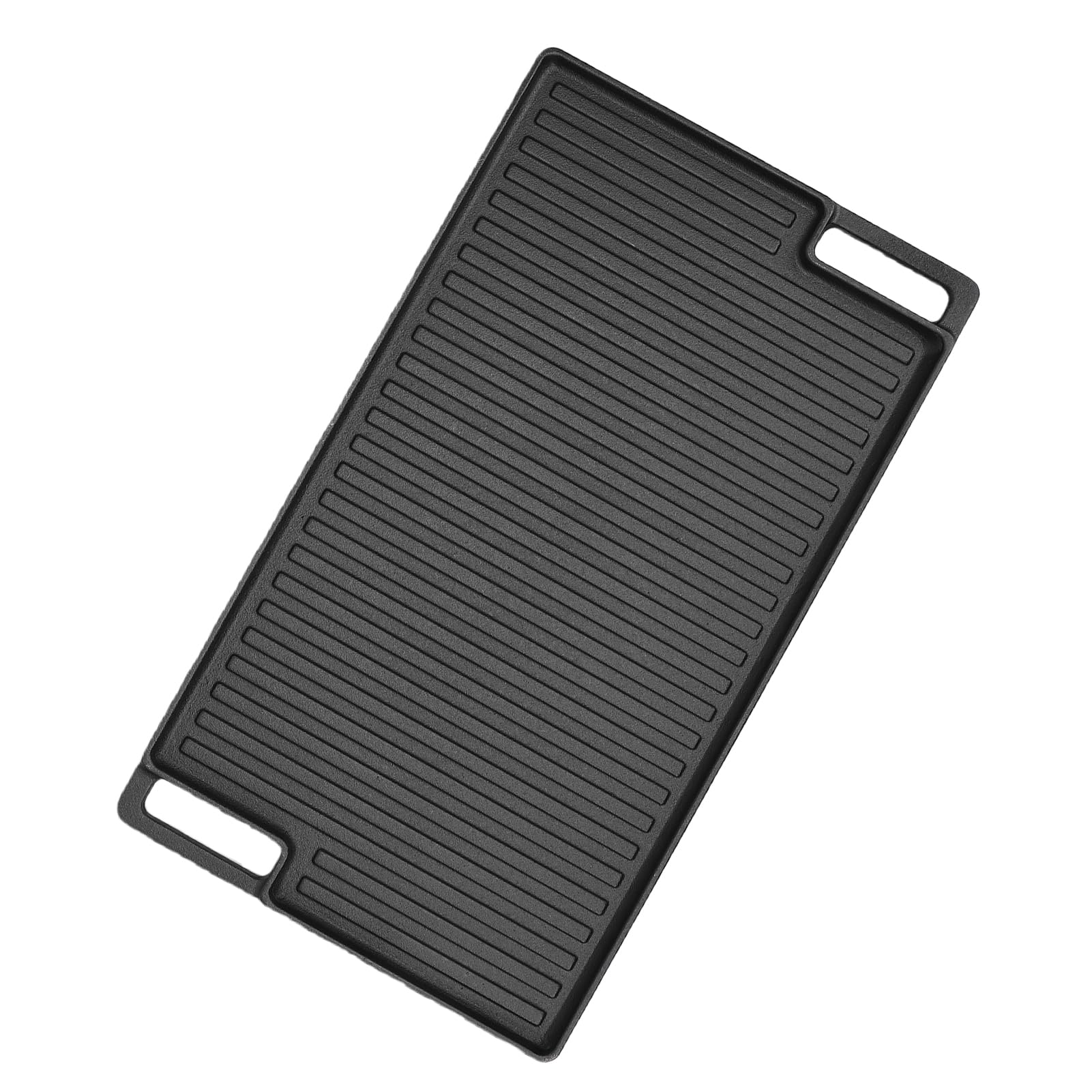 Piastra Reversibile in Ghisa, Bistecchiera a Doppia Faccia 17,9 X 10 Pollici, Calore Uniforme, Superficie di Cottura Piatta e Scanalata, Manici Cavi per Fornelli, Forno, Barbecue da