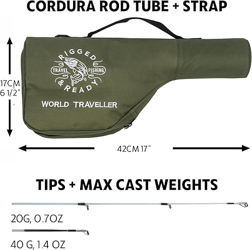 Miniatura 6 de Rigged and Ready Smuggler Series™ Travel Fishing Rods. Super Compact, 1 Spinning Rod and Reel Combo, 4 Spin, 1 Casting Rod + Cases. 2, 3 or 4 Tips.