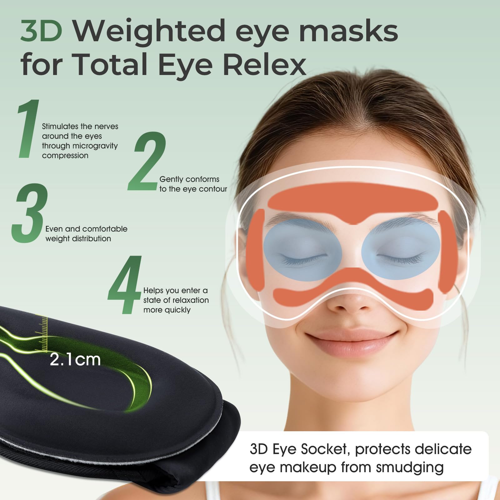 MUSICOZY Máscara para dormir de algodón de bambú, máscara de ojos con peso 3D, 100% opaca, Bluetooth 5.4, máscara de dormir cero presión ocular, máscara de ojos cálida y refrescante, auriculares para