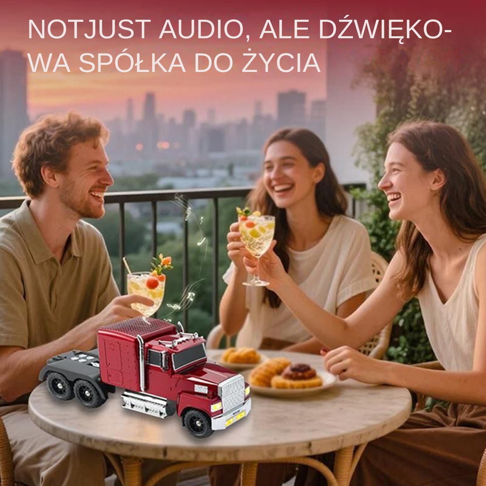 Altoparlanti da Tavolo Cassa a Forma di Camion con Microfono Integrato e | Altoparlante Senza Fili da Viaggio con LED e Radio FM Per Appassionati di Auto, Feste e Viaggio
