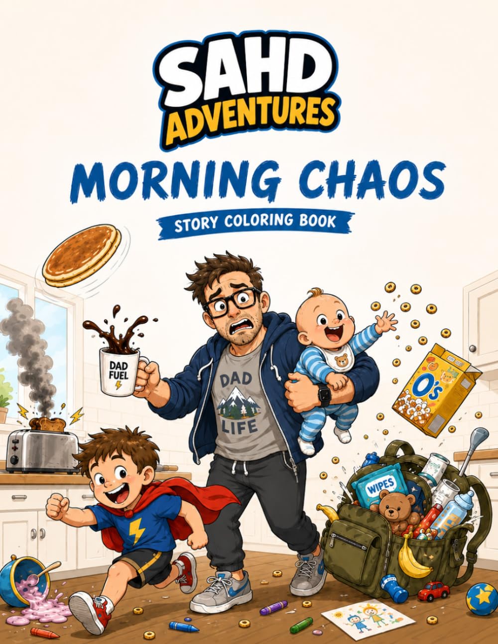 SAHD Adventures: Morning Chaos: Story Coloring Book