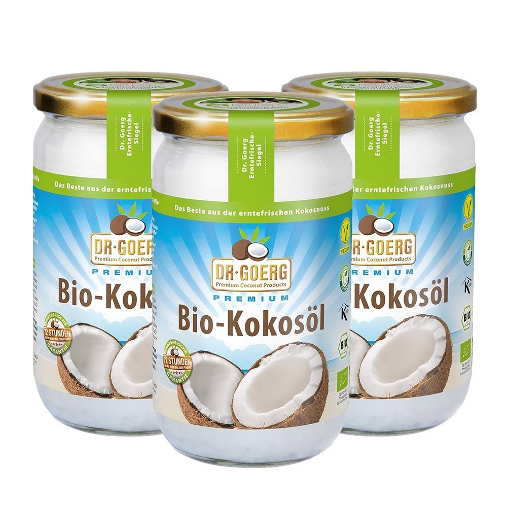 Dr. Goerg Premium Bio-Kokosöl, 3er Pack (3 x 1 l)