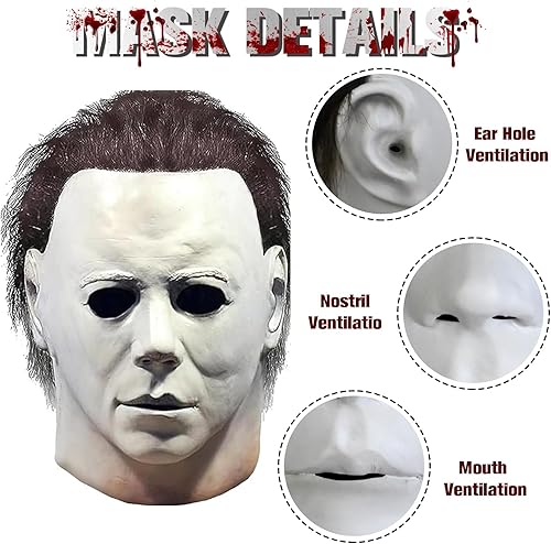 Miniatura 2 de Halloween Horror Mask for Adults Men With Classic Knife Props Halloween Scary Mask for Cosplay