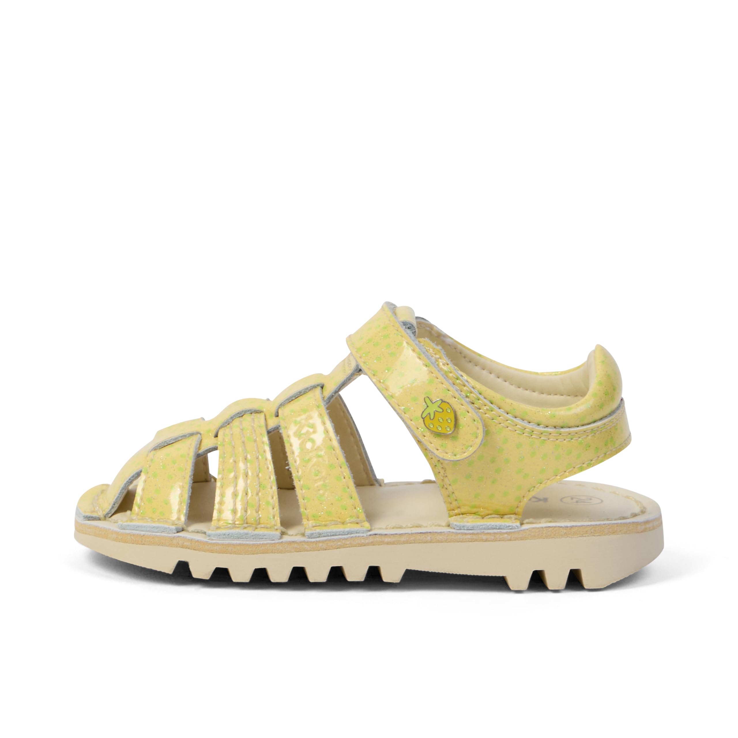 Kickers Unisex Kids Kick Fruit Patent Leather Open Toe Sandal, Yellow, 9 UK Child