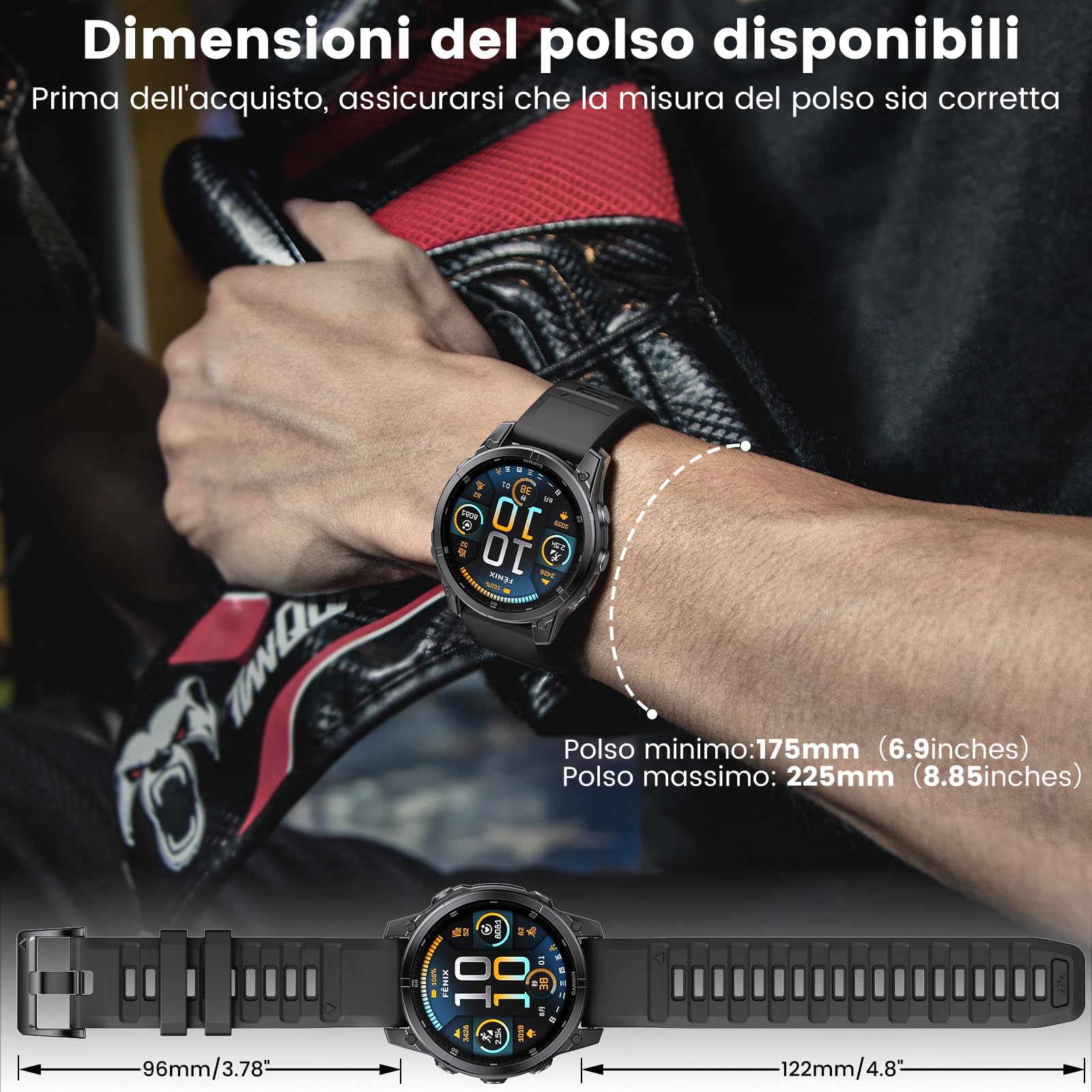 ANBEST Cinturino per Garmin Fenix 8 51mm/7X/7X Pro/6X/6X Pro, Cinturino 26mm Quick-fit Silicone per Fenix 5X/5X Plus/3/3 HR/Epix Pro 51mm/Descent MK1/MK 2/Enduro/2