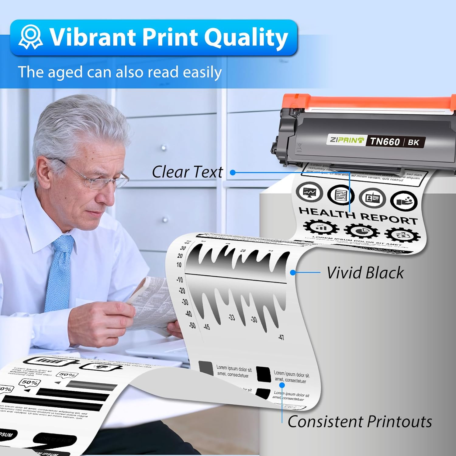 ZIPRINT 4-Pack TN660 Toner Cartridge Compatible with Brother Printer, TN-660 TN630 High Yield for HL-L2300D HL-L2305W HL-L2320D HL-L2360DW HL-L2380DW DCP-L2540DW DCP-L2520DW MFC-L2700DW MFC-L2740DW