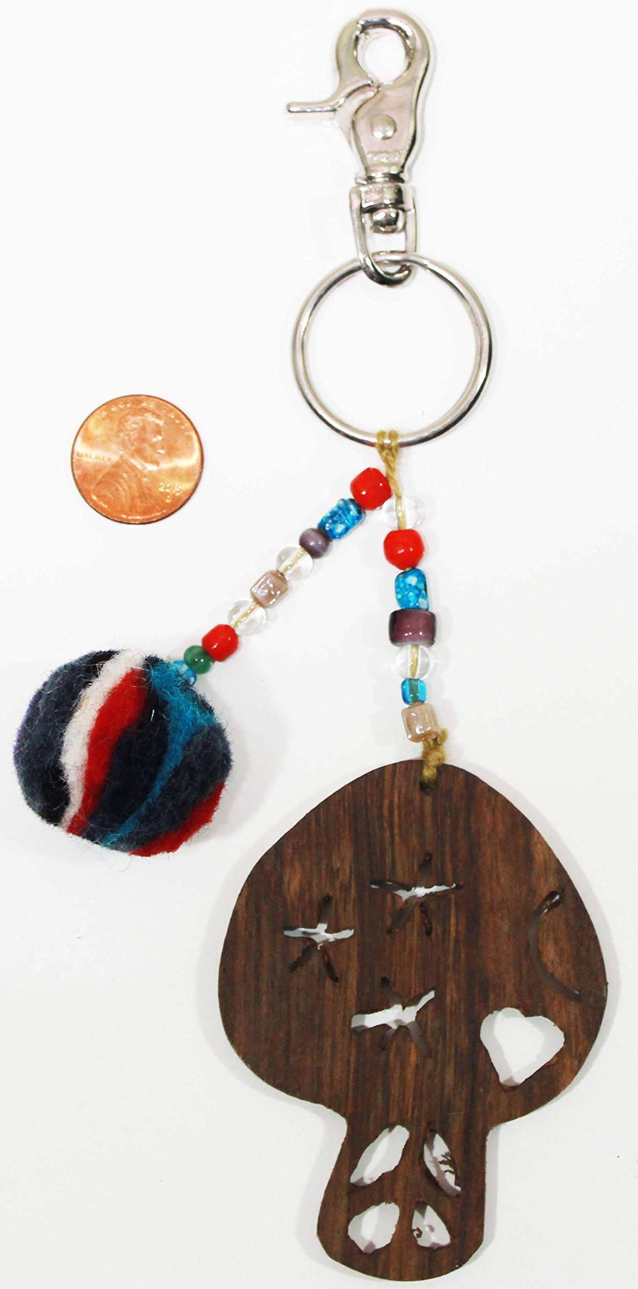 a2zgift4u Hobo Bohemian Hippie wood Peace Sign Key Chain Holder Handmade Nepal