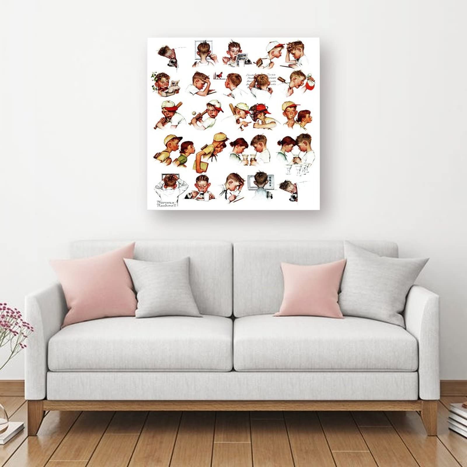 Amazon.co.jp: 「少年の顔」ノーマン・ロックウェルの絵画 ウォール