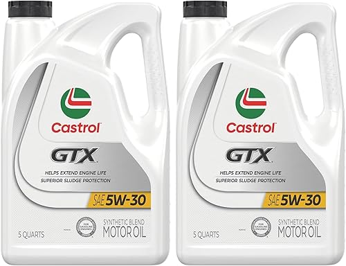 Castrol GTX Ultraclean 5W-30 Aceite de motor de mezcla sintética, 5 cuartos de galón, paquete de 2