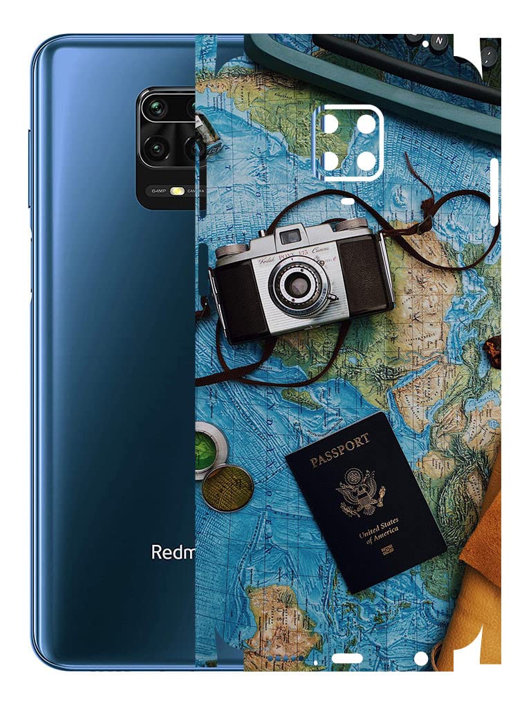 AtOdds Redmi Note Pro Max Mobile Back Skin Rear Screen Guard Protector  Film Wrap (Coverage Back+Camera+Sides) (Travel Map)