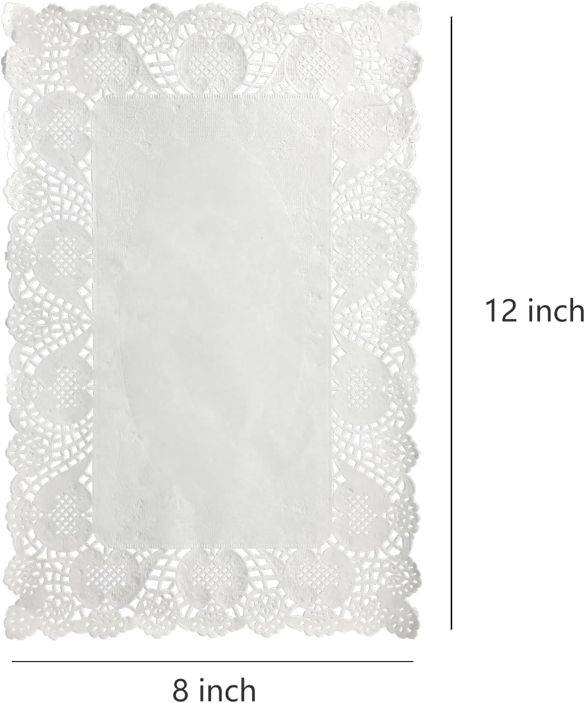 Aegwynn Lace Paper Placemats-8 inch x 12 inch Rectangle Doilies 150 Pcs,Disposable Doilies, Elegant White Decorative Paper Doilies for Din,Parties,Birthday and Weddings. 8 * 12