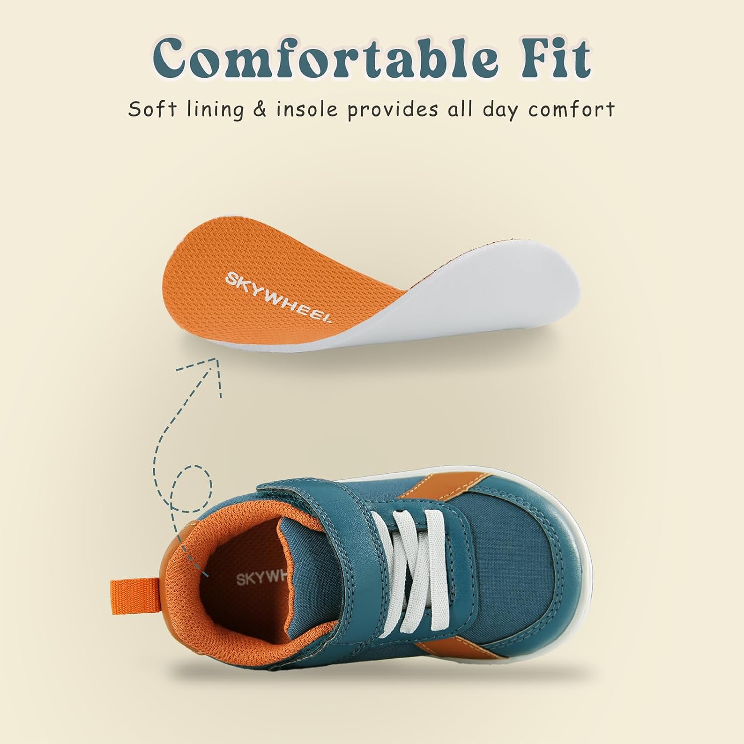 SKYWHEEL Toddler Wide Toe Box Barefoot Shoes Boys Sneakers Kids Tennis Shoes Comfort Lightweight Zero Drop Walking Shoe for Indoor/Outdoor Play - Image 7