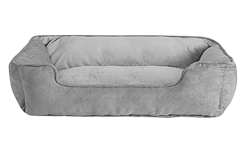 Hiputee Soft Velvet Cat Dog Pet Bed - Reversible | Portable | Washable | for All Breeds (XXXL, Grey)