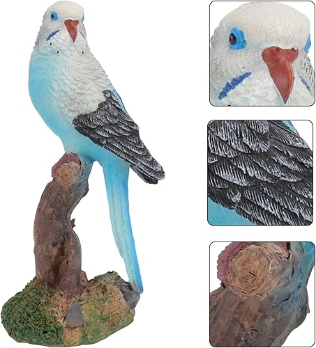 Miniatura 4 de Cabilock Decoración de césped Estatua de loro de pájaro tropical, estatua de loro de guacamayo de bosque lluvioso que se posa en una rama de árbol,