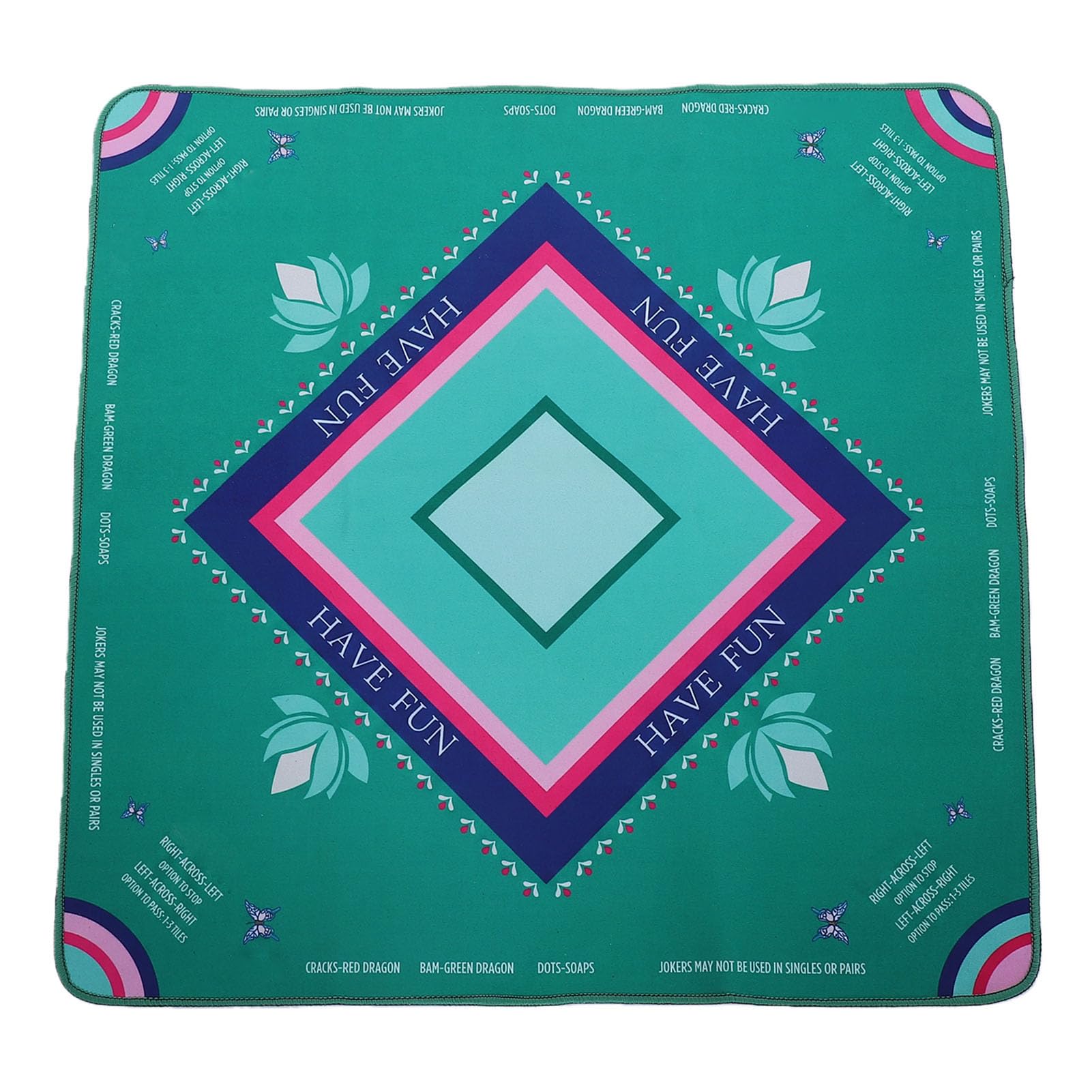 Tapis de Mahjong Antidérapant à Réduction de Bruit, Tapis de Table de Jeu Portable 32,4x32,4 Pouces | La base antidérapante réduit le bruit du jeu, surface lisse pour les cartes Mahjong ;Tapis portable pliable pour le