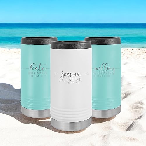 Miniatura 8 de Personalized Skinny Can Cooler Coozie Tumbler Custom Stainless Steel Hard Seltzer Holder for Popular Skinny Canned Beverages - Keeps Drinks Chilled