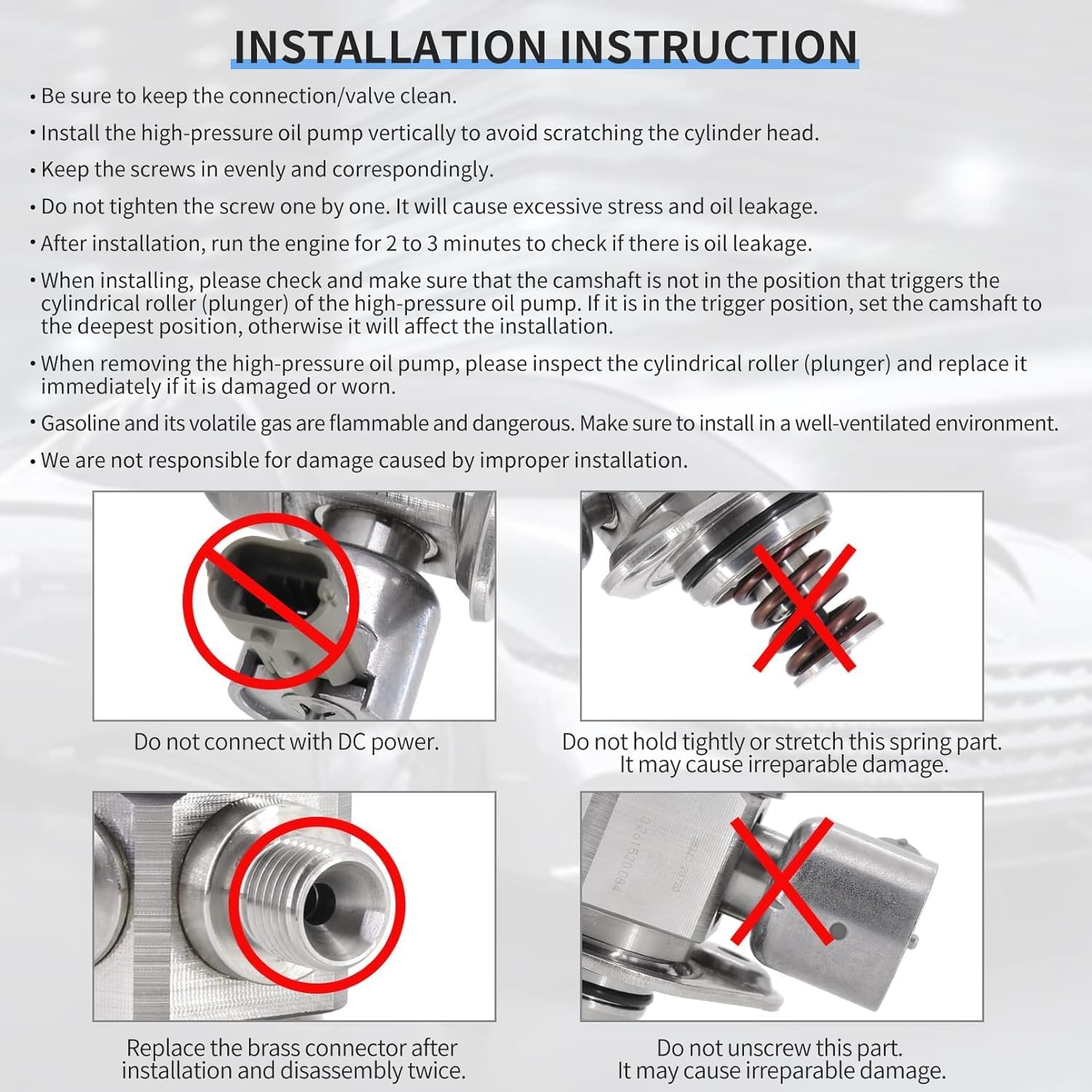 High Pressure Fuel Pump Mechanical Compatible with Santa,Sonata, Tucson 2011-2014 Sorento, Optima, Sportage 2.0L 2.4L, Replace# 35320-2G720 35320-2G730