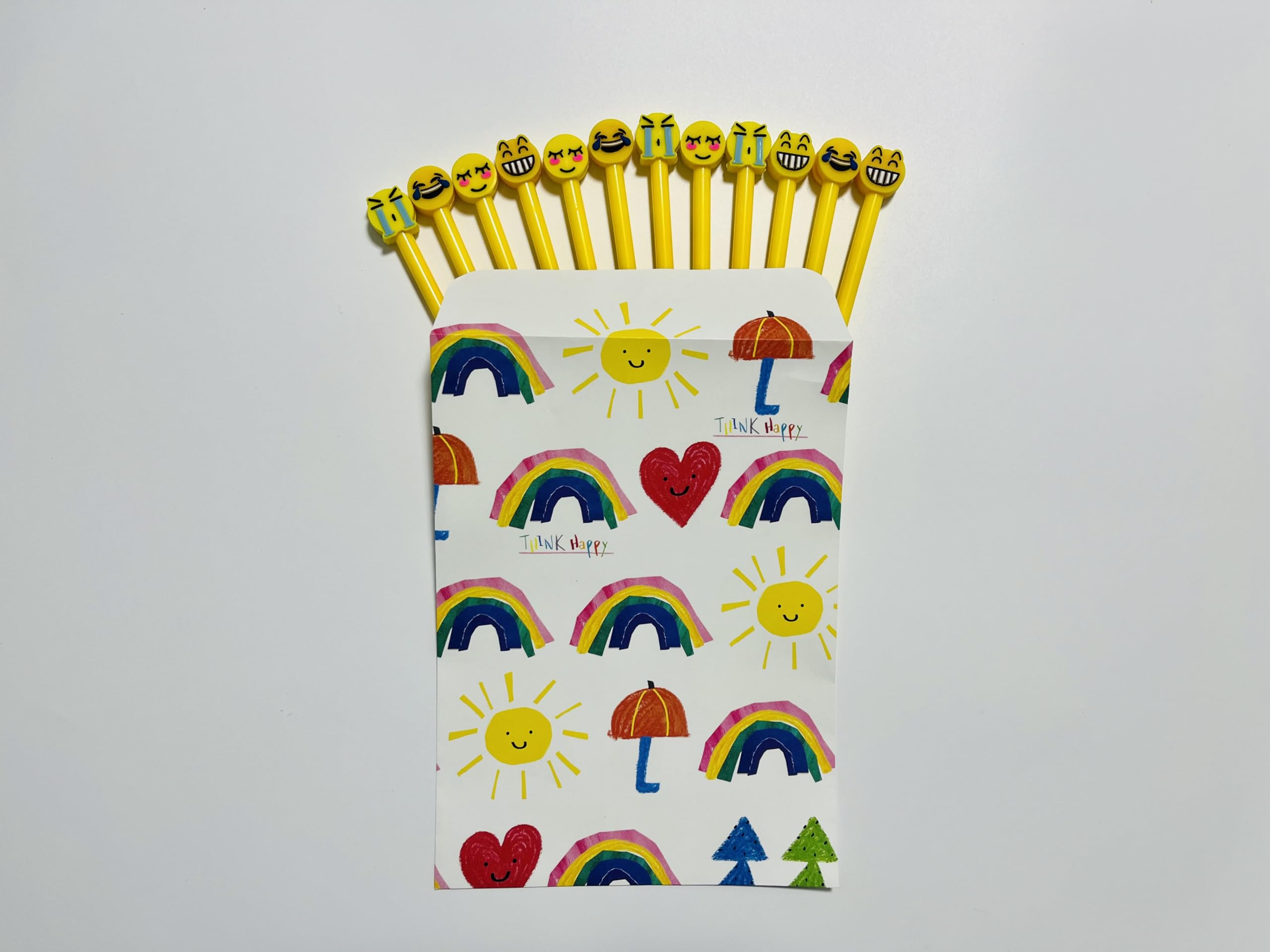 Bandal & Neoul Assorted Emoji Ball Pen Set – 12 Fun Novelty Pens (4 Designs), Black Ink For School & Office