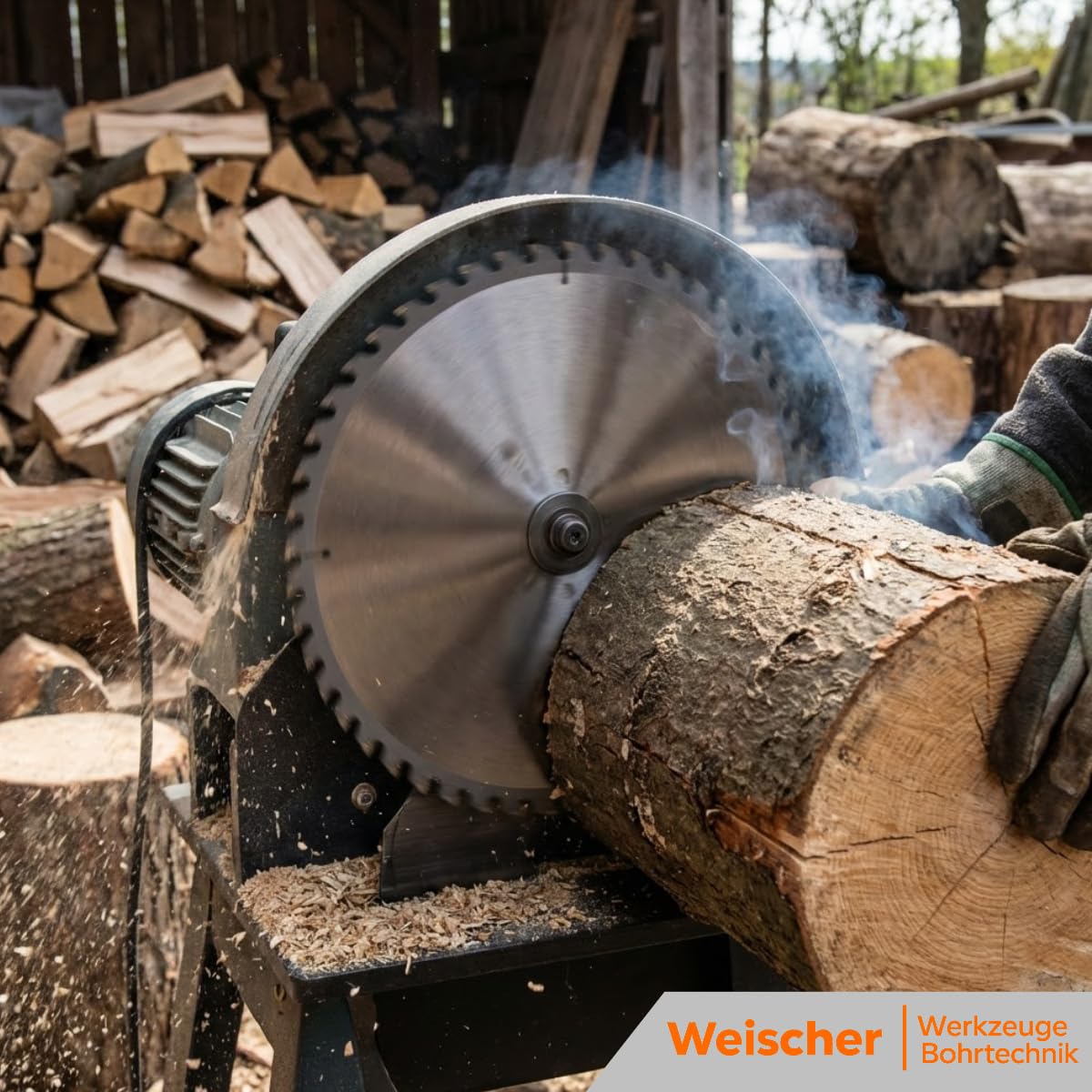 Weischer® - Kreissägeblatt 400 x 30 mm | 36 Zähne (Wechselzahn) | 30 mm Bohrung | HM Hartmetall Sägeblatt | für Paletten, Holz, Spanplatten, Bauholz | Längsschnitt Querschnitt I NAGELFEST