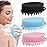 PQRUU 2 in 1 Silicone Body Scrubber Shampoo Brush, Shower Scrubber, Bath Scrubber,Exfoliating Scalp Massager, Loofah Clean Sanitary,Rapid Foaming-3 Pack, Black+blue+pinknew, PQRUU54635