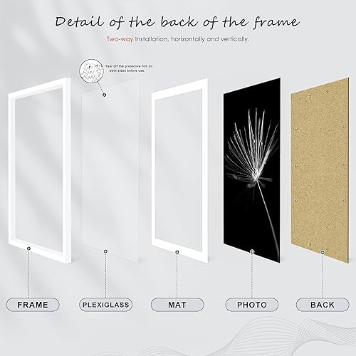 Miniatura 582 de Picrit - Juego de 12 portarretratos de 5 x 7 pulgadas para colgar en la pared o exhibir sobre una mesa, para fotos de 4 x 6 con paspartú o 5 x 7