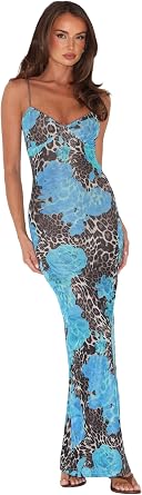 Tiger Mist Womens Julianna Triangle Cami Maxi Dress with Adjustable Straps