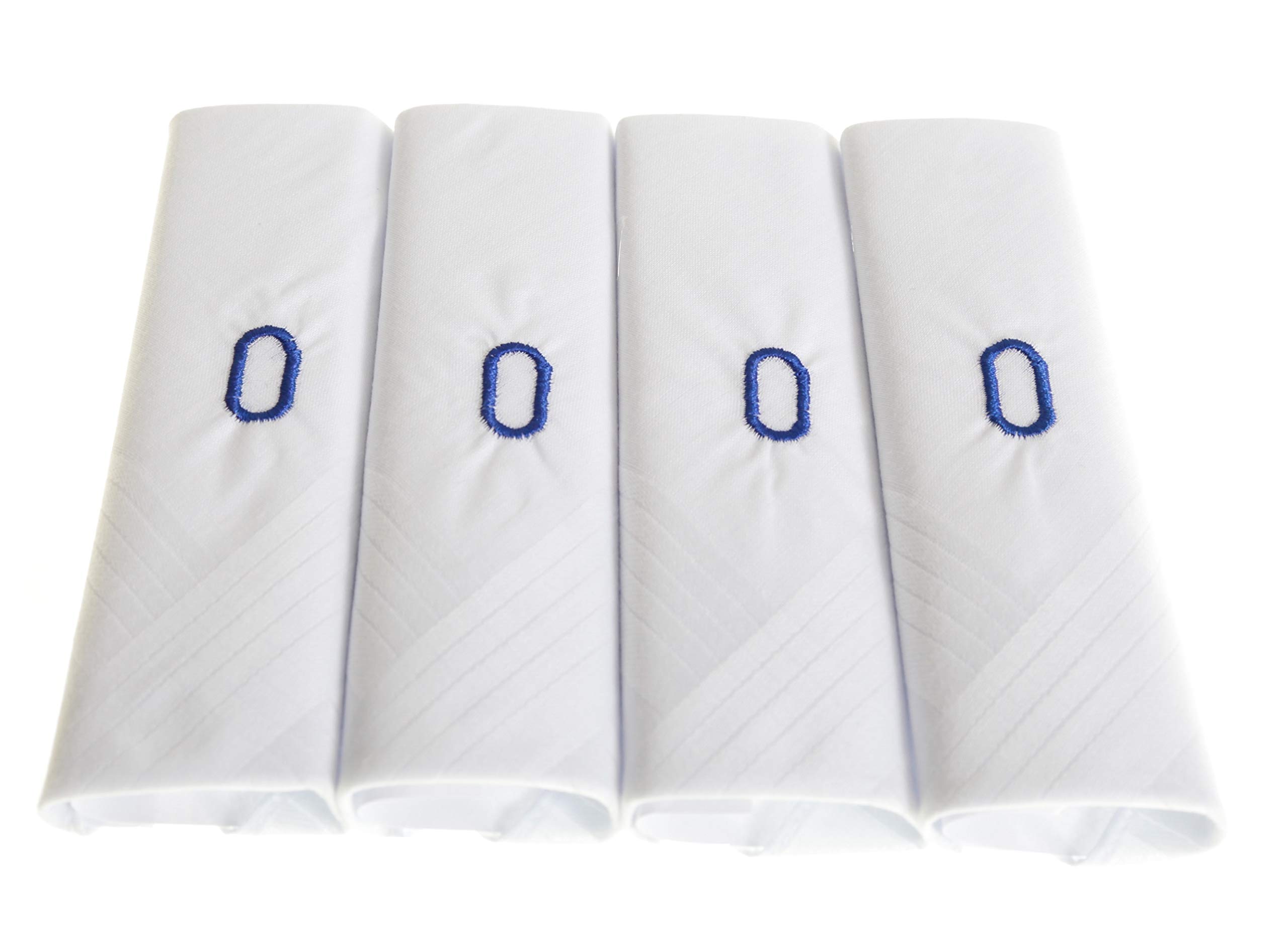 Surf the Shop Mens Initial Handkerchiefs 100% Cotton Cellophane 4 Pack Hankies Letter Silver (4 Pack, Letter O)