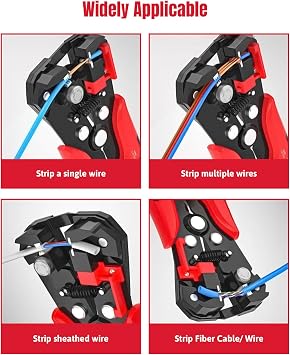 ULTRICS Wire Strippers Electrical, 3 in 1 Automatic Wire Stripper, Electrical Tools Terminal Crimper for Electricians, Circuit, Cable Stripper AWG 10-22, Pressure Adjust Rotary Switch