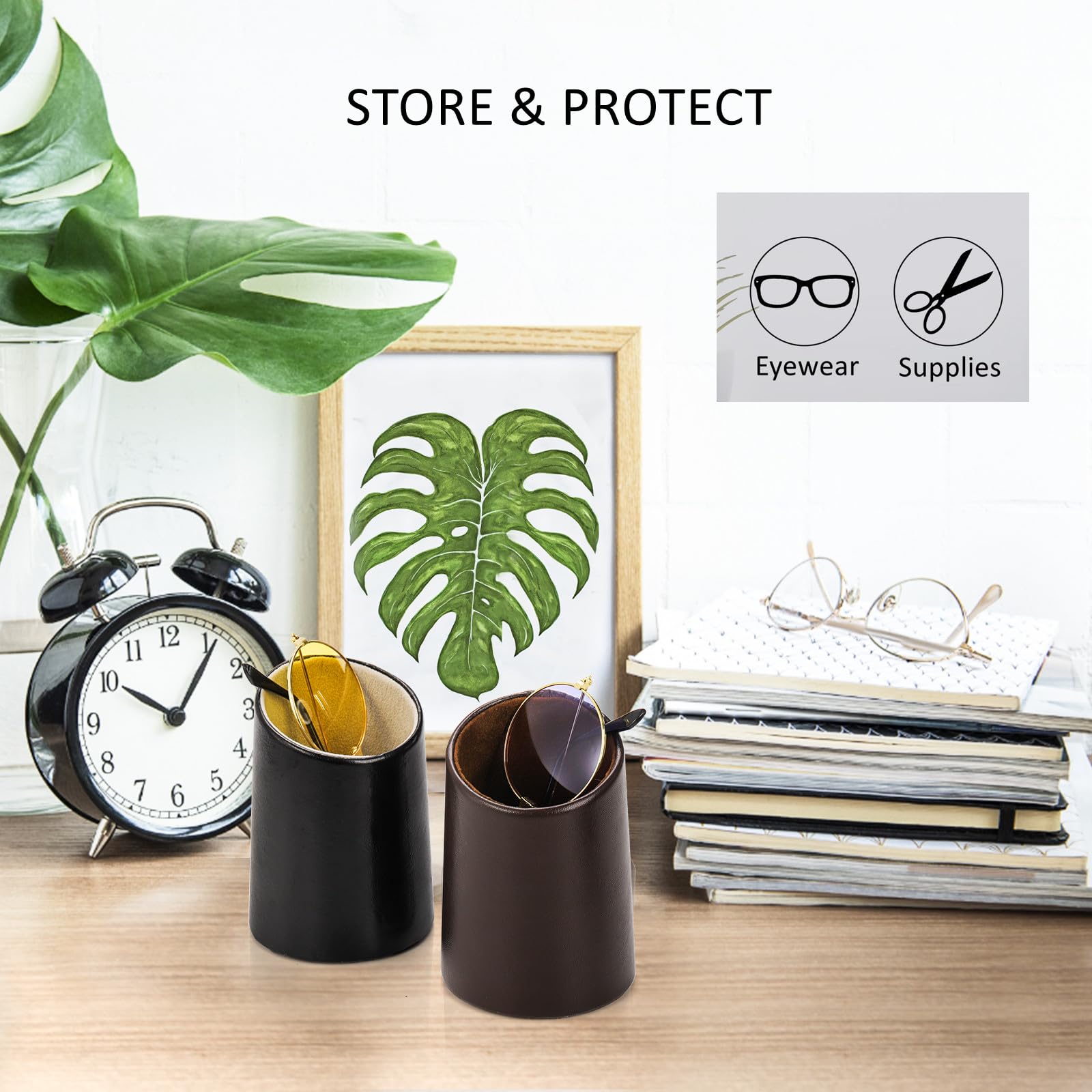 Amazon.com: ZOOFOX 4 Pack Eyeglass Holder Stand, PU Leather Stand