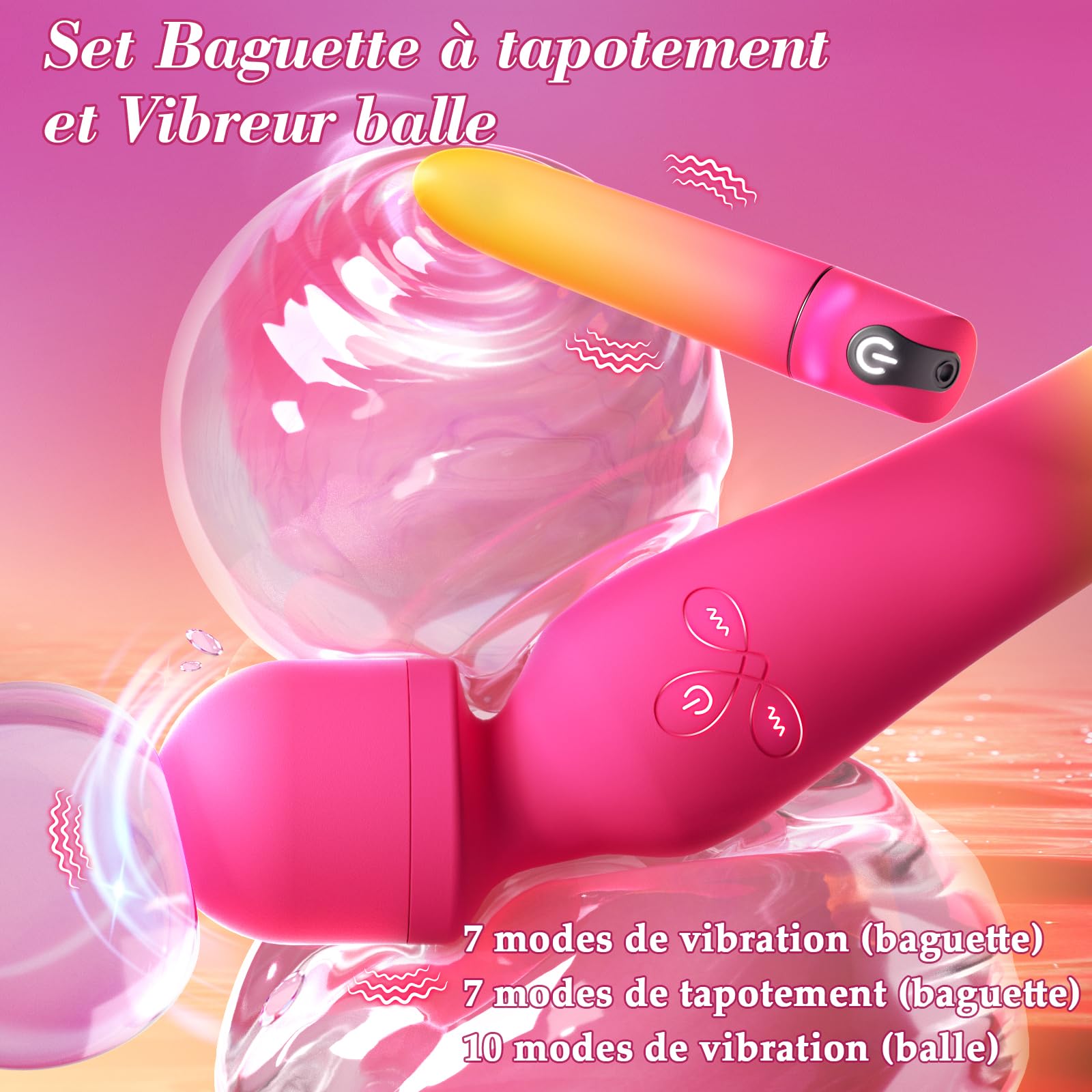 Vibromasseurs Feminin Sex Toys Gode Vibro-masseur Femme Sex - Sextoyse Femme Clitoridienne Vaginette, Sextoy Couple Homme Plaisir Sexes Toye Femmes, Sextoys Vibromasseur avec 7 Vibration & Pulsation